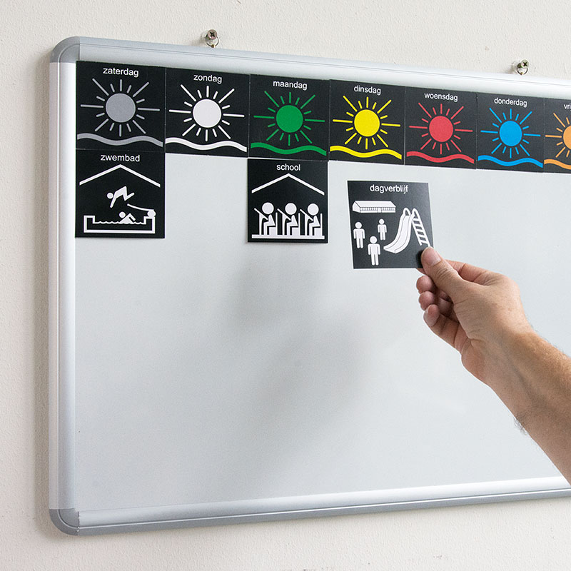 Nachtvlek publiek Kosten Magnetisch planboard met ruim 1.400 pictogrammen voor thuis of school